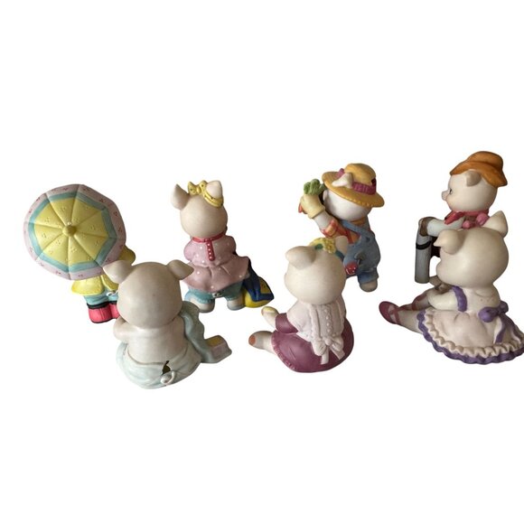 Ceramic Pigs Collection 1994 Set of 6 Bronson Collectibles farmer Ballerina Cowb - Picture 5 of 7
